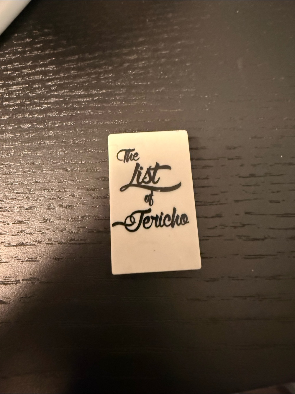 Mattel White Tile 'The List of Jericho' Game Accessory